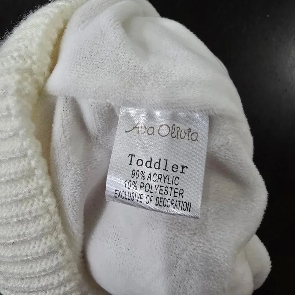 NWT Ava Olivia Infant Pom Hat and Mitten Set